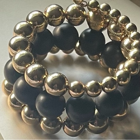 Black Cuff Bracelet Bundle with Gold Accents - Picture 7 of 9